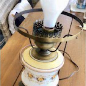 Vintage Accurate Casting Co.Hurricane Floral Milk Glass Light Rare Beautiful 60s